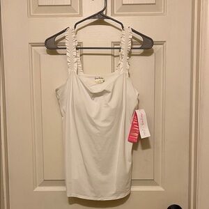 Lilly Pulitzer White Ruffle Strap Camisole